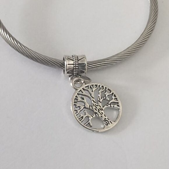 Silver Tree of Life Dangle Charm for Pandora Style Bracelet - Picture 4 of 4